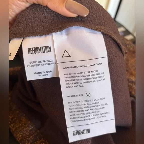 Reformation Mini Copper Open Back Dress Size S - Picture 3 of 9